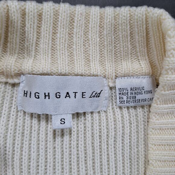 Vintage Highgate Ltd Women's Small Cardigan Sweater White Knit Long Sleeve - Picture 8 of 14